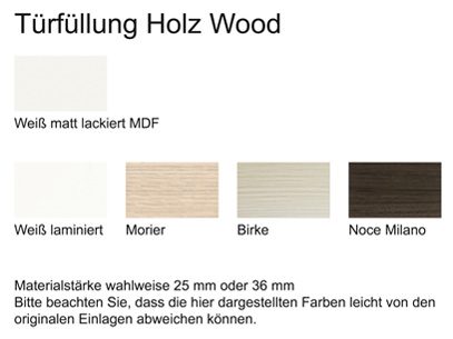 Schiebetürfüllung Holz für Modell Wood