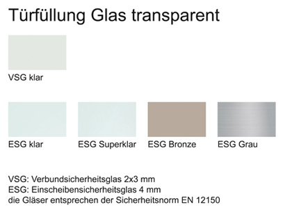 Schiebetürfüllung Glas transparent