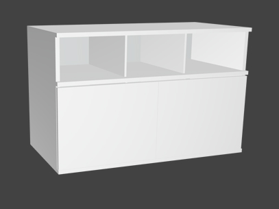 Montageanleitung SOFT Schrank mit 3 offenen Fächern und 1x2 Türen Höhe 63,9cm, Tiefe 52 cm Montageanleitung SOFT Schrank mit 3 offenen Fächern und 1x2 Türen Höhe 63,9cm, Tiefe 52 cm von FRANK Schranksysteme