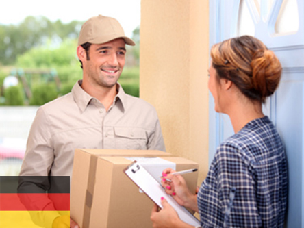 aketlieferung innerhalb Deutschlands – FRANK Schranksysteme Zustellung eines Pakets in Deutschland durch FRANK Schranksysteme