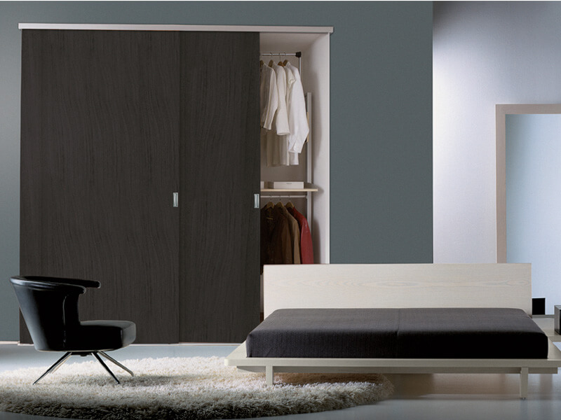 Schiebetür FLY Wood vor der Wand Schiebetür FLY Wood vor der Wand Dekor Noce Milano